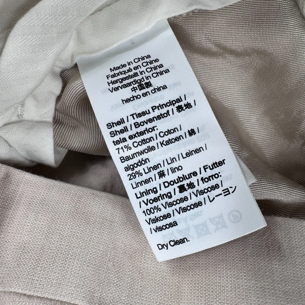 J.Crew Ludlow Pants Mens 32x30 Tan Baird McNutt Irish Linen Cotton AU429‎ Chino